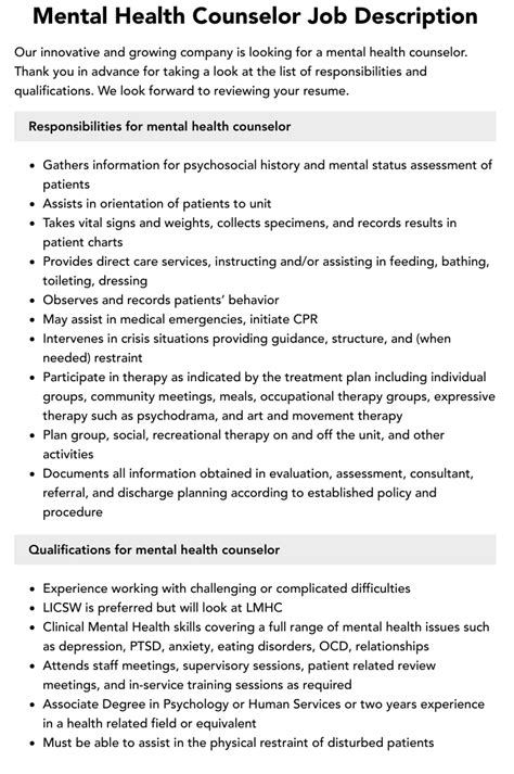 Mental Health Counseling Jobs